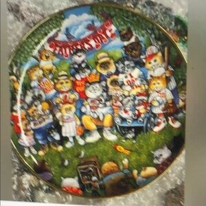 Adorable Father’s Day collectible cat plate - numbered limited edition.